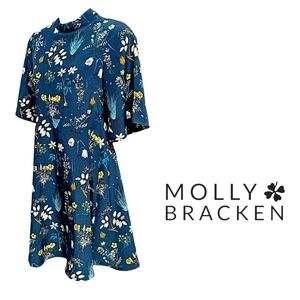 NWOT Molly Bracken - Floral Woodland Print A Line Midi Dress - XS